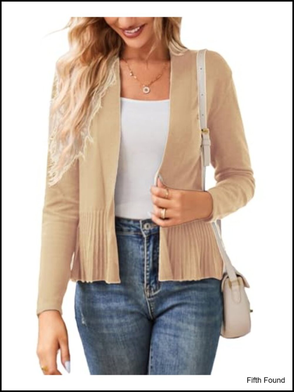 Lightweight Peplum Open Front Cropped Cardigan Long Sleeve Knit Top